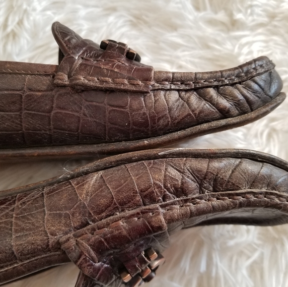 PRICE DROP TODAY ONLY Salvatore Ferragamo Brown Croc Loafers, 8.5AAA - Picture 5 of 12